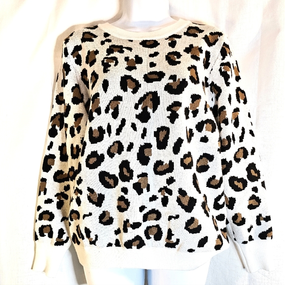 2/$20 Miss Sparkling S Cheetah Sweater - Picture 1 of 7